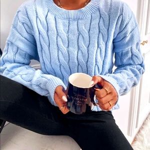 Baby Blue Cableknit Sweater